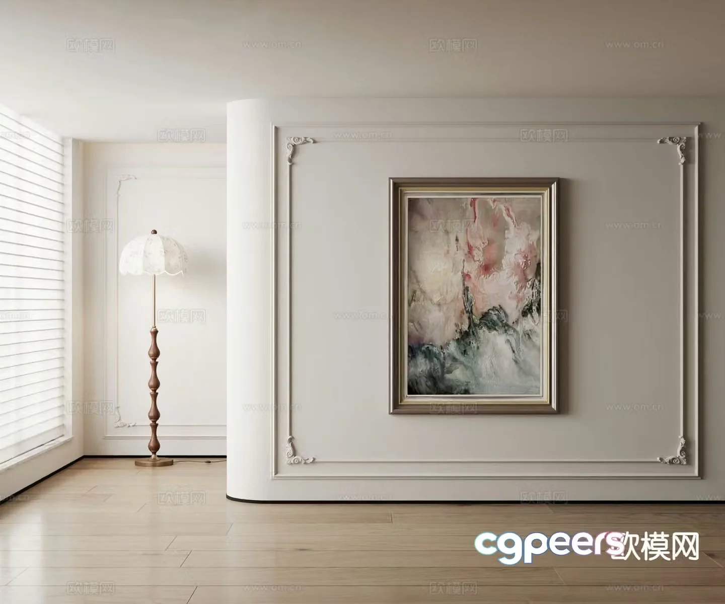 American decorative painting abstract oil painting 3d model