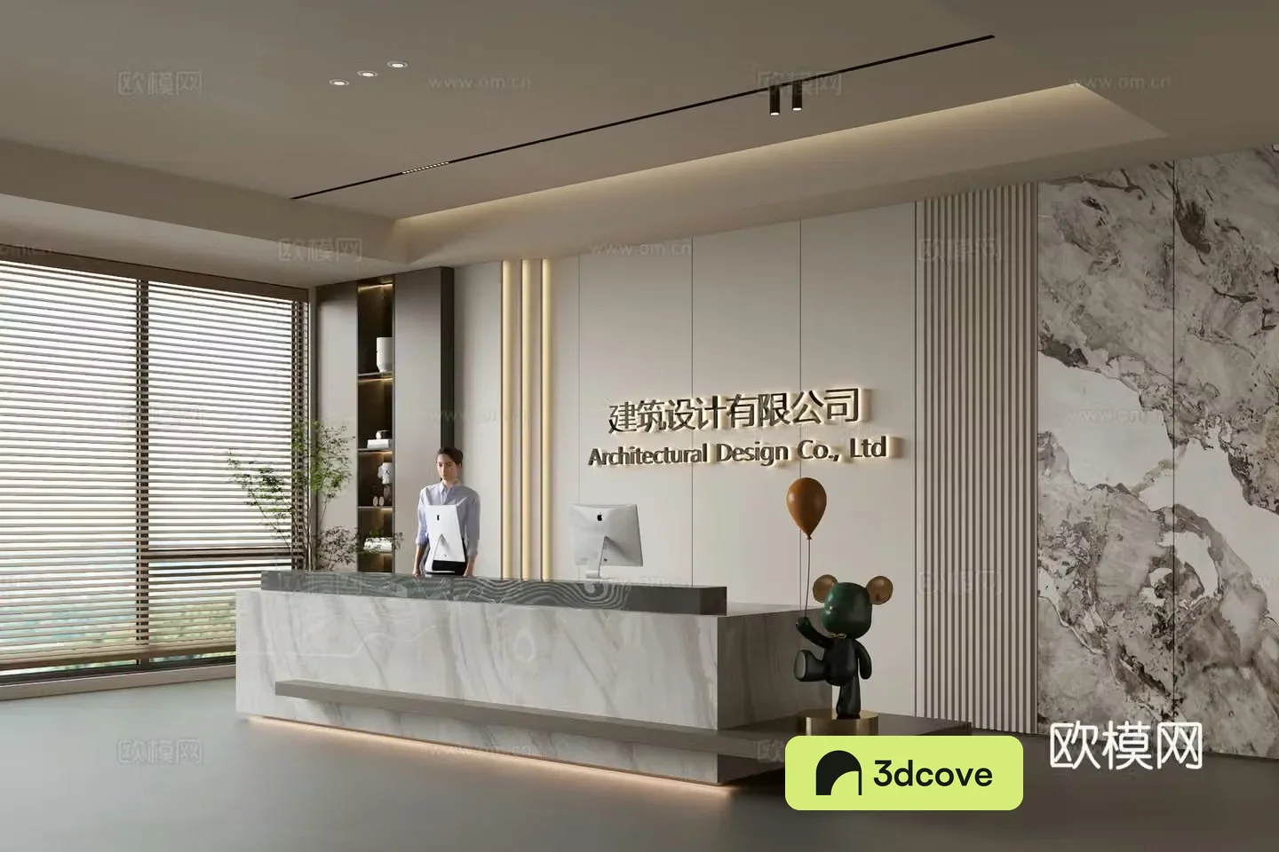 Modern company front desk reception area bar reception desk service desk company front desk background
