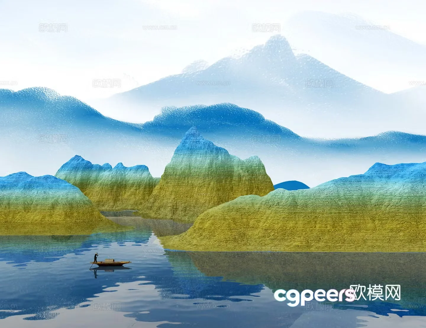 Guofeng landscape 3D model