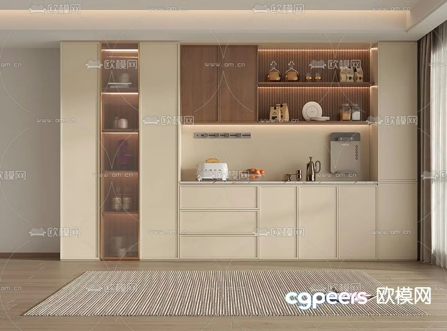 Wasabi Wine Cabinet Side Cabinet 3D Model