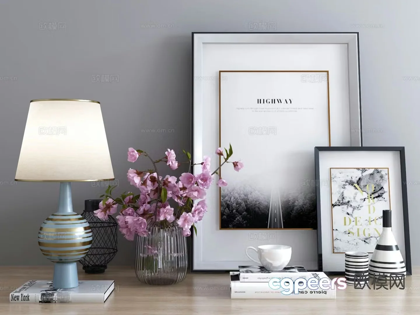 Modern jewelry table lamp vase 3D model