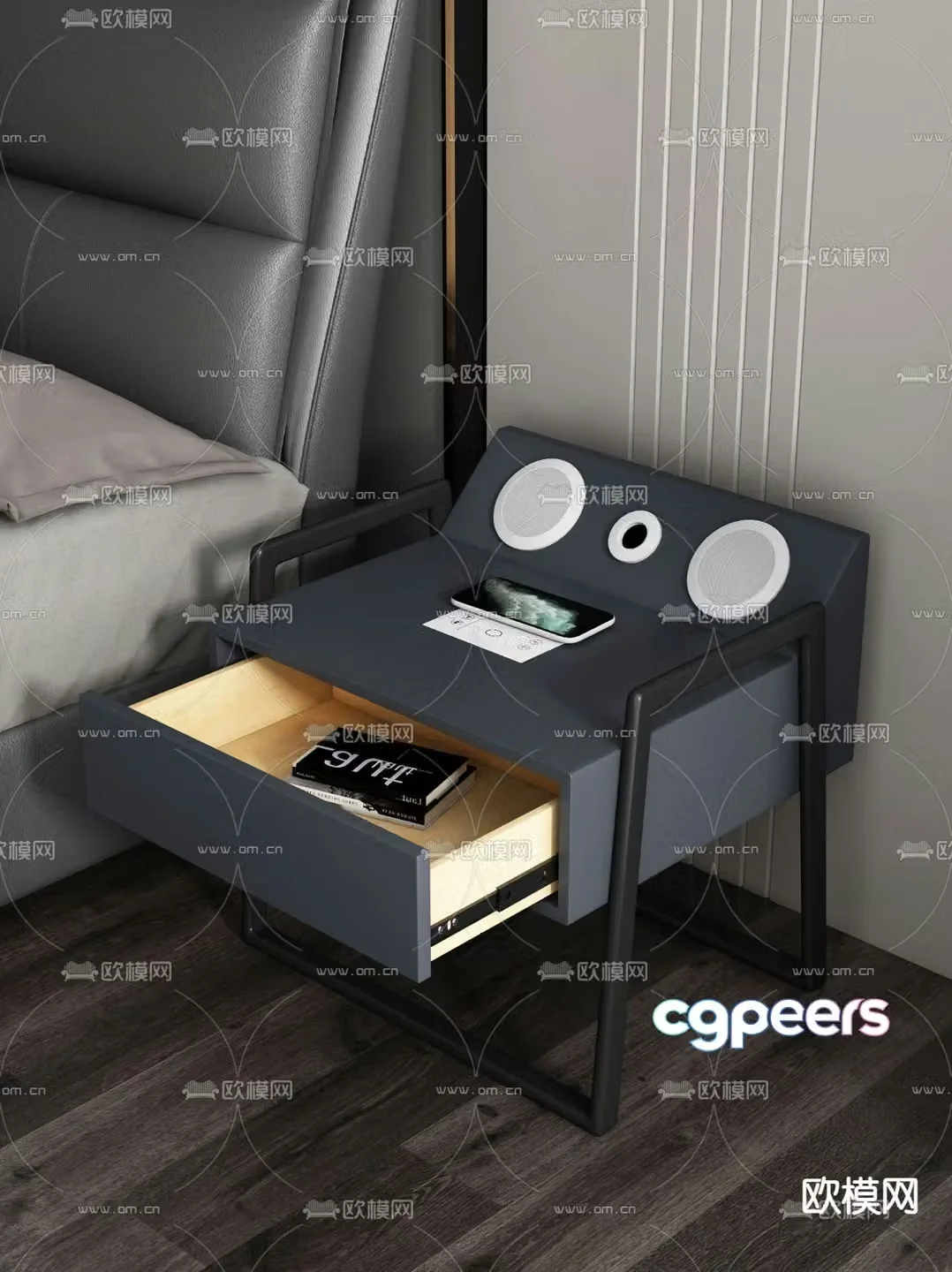 Modern bedside table 3d model