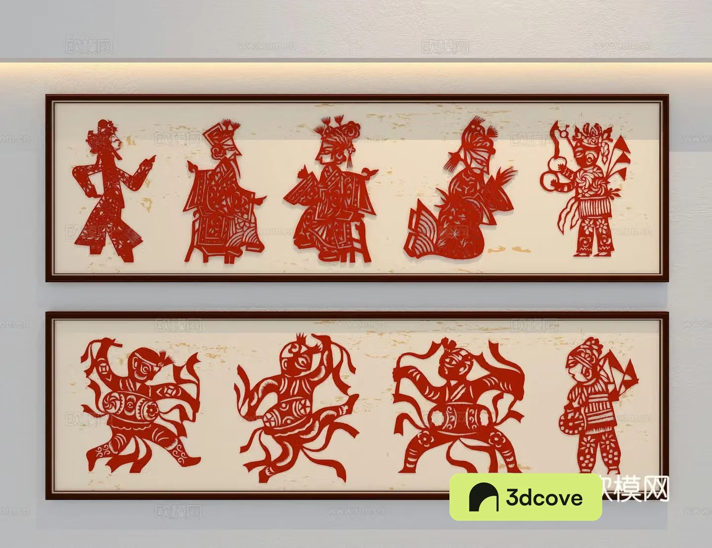Paper-cut decorative painting shadow puppet hanging painting