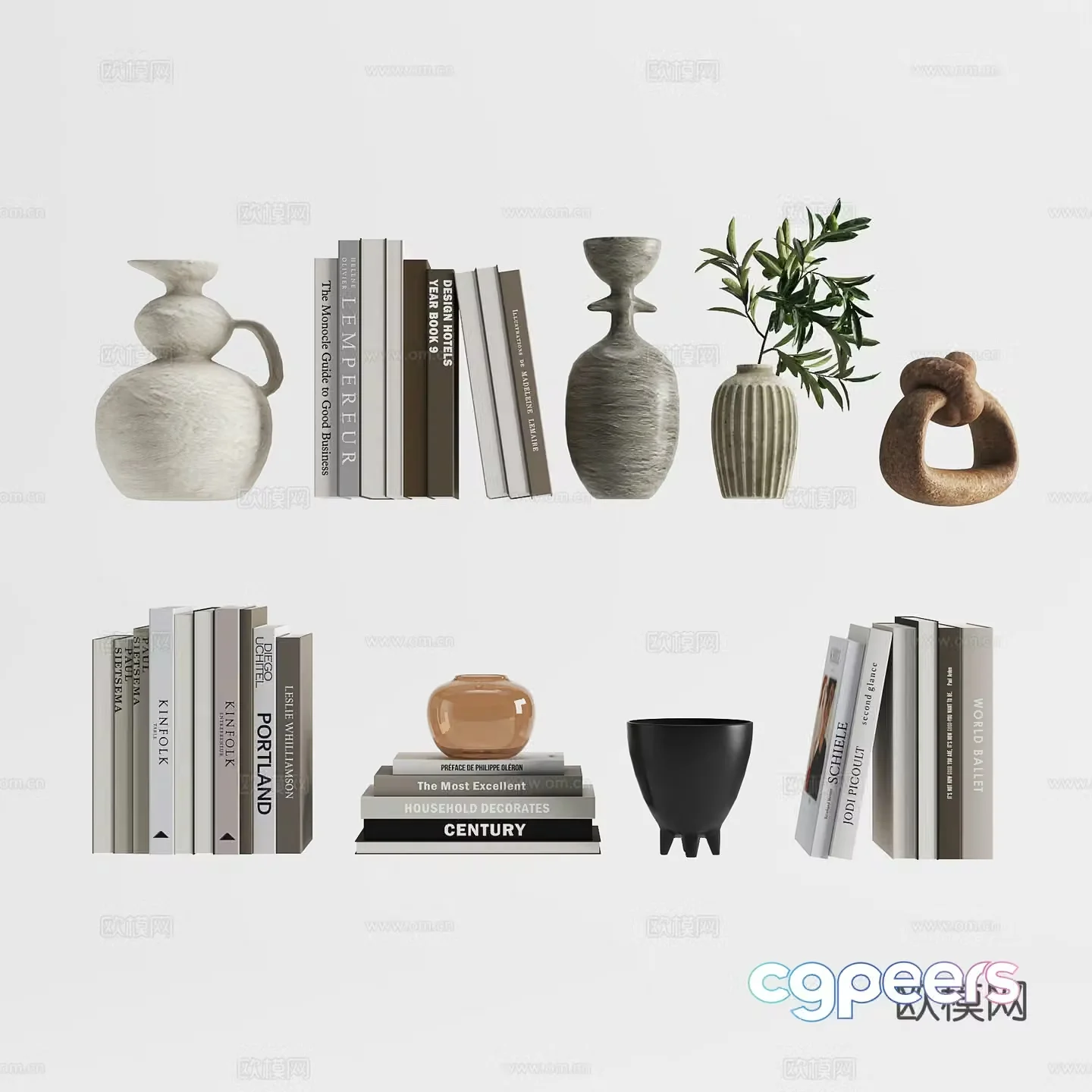 Middle-aged ornament combination 3D model