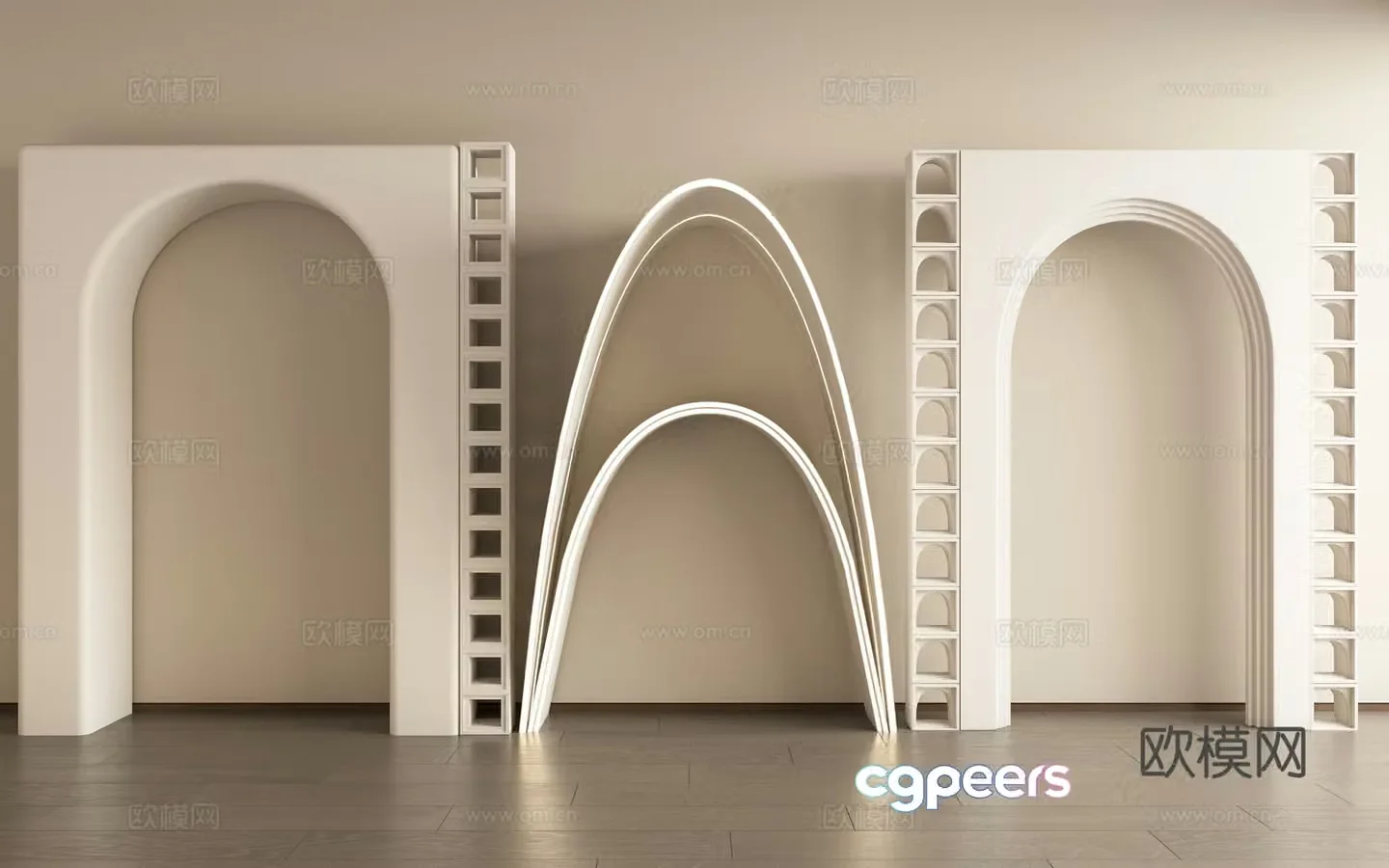 Modern arch dumb mouth arched hole round hole door arch 3d model