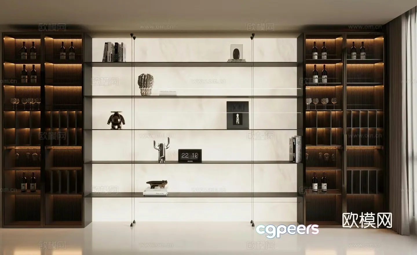 Modern light luxury wine cabinet finished wine cabinet glass wine cabinet 3D model