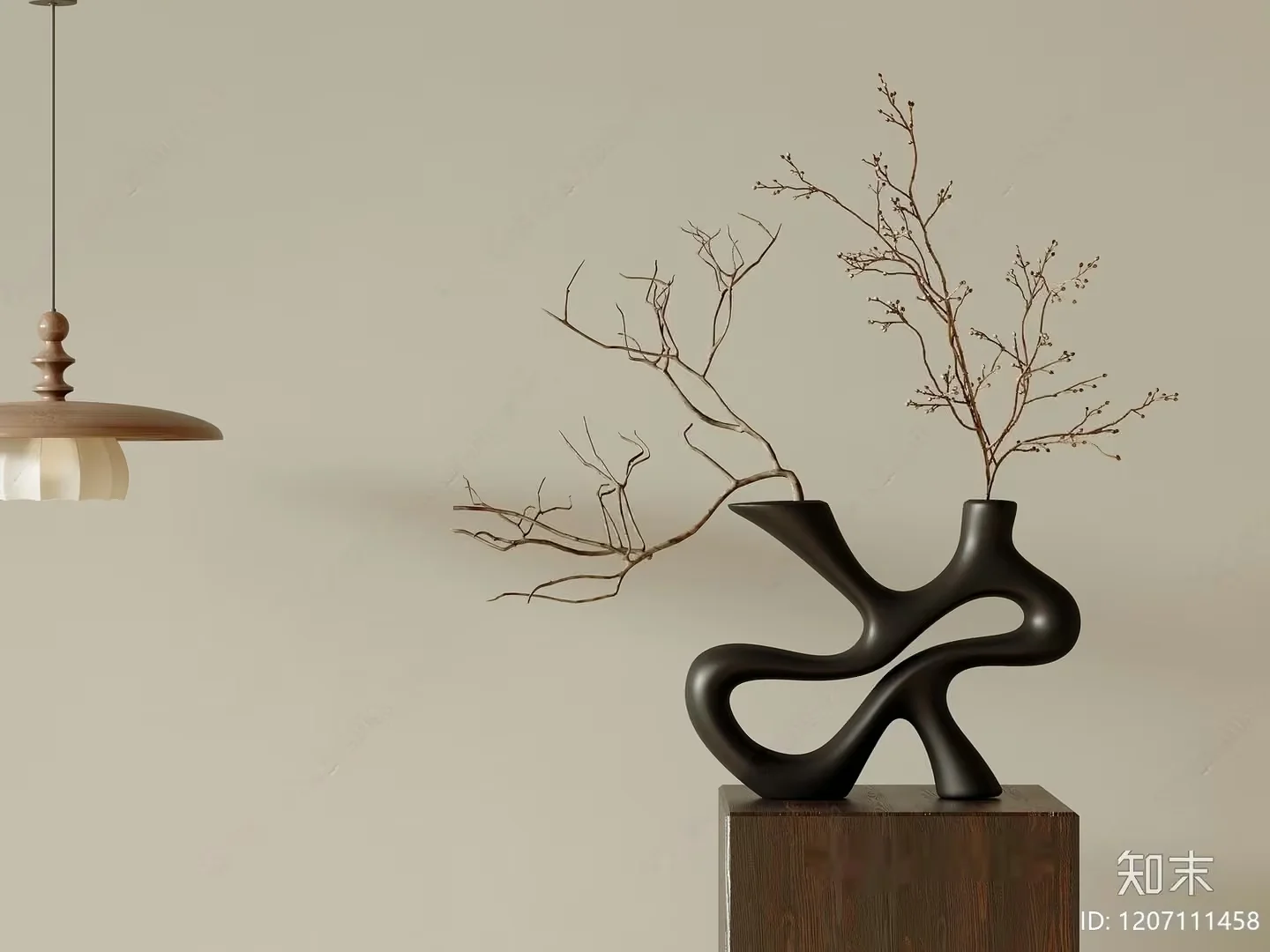 A Modern Vase With Branches 3D Model – 11910 – VRAY Render