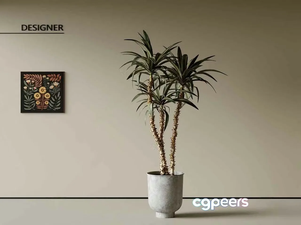 Modern Plant Pot 3D Model – 1721 – CORONA Render
