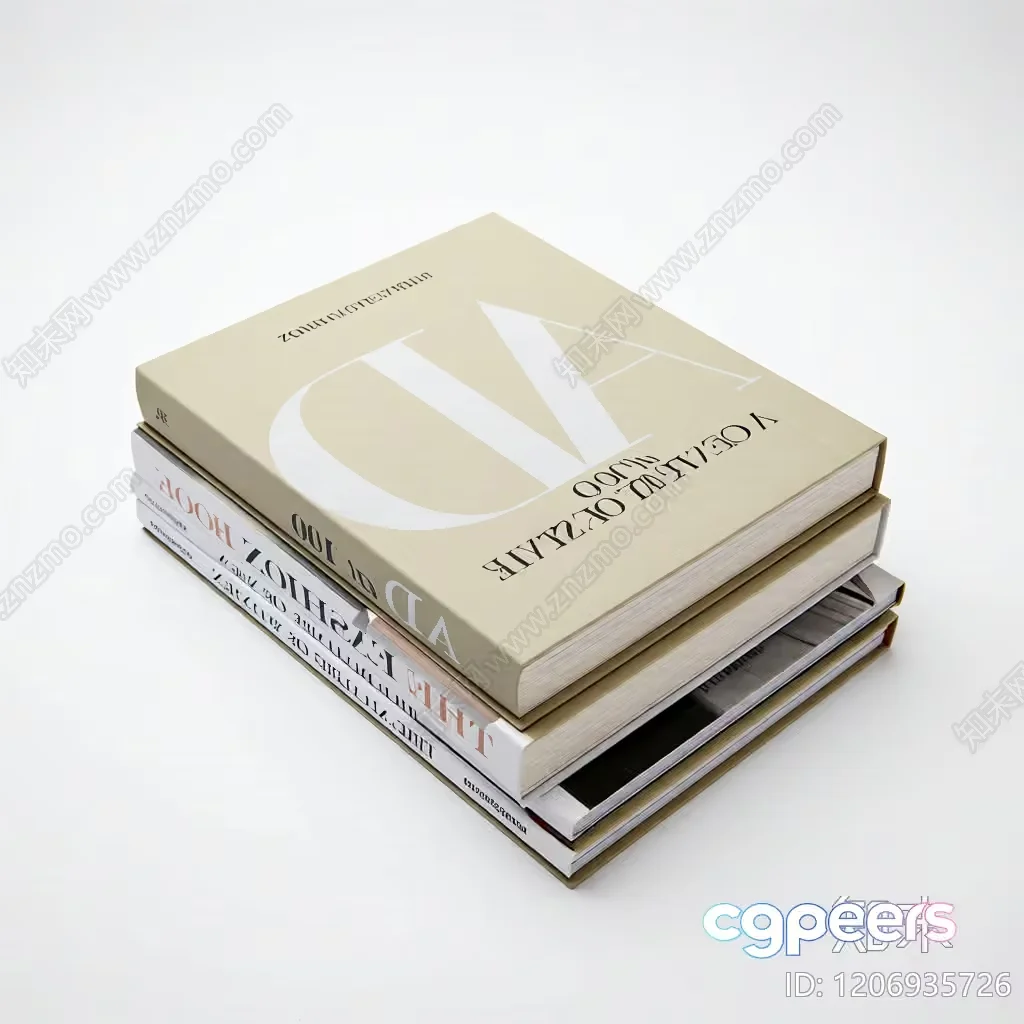 A Stack Of Books 3D Model – 9258 – VRAY Render