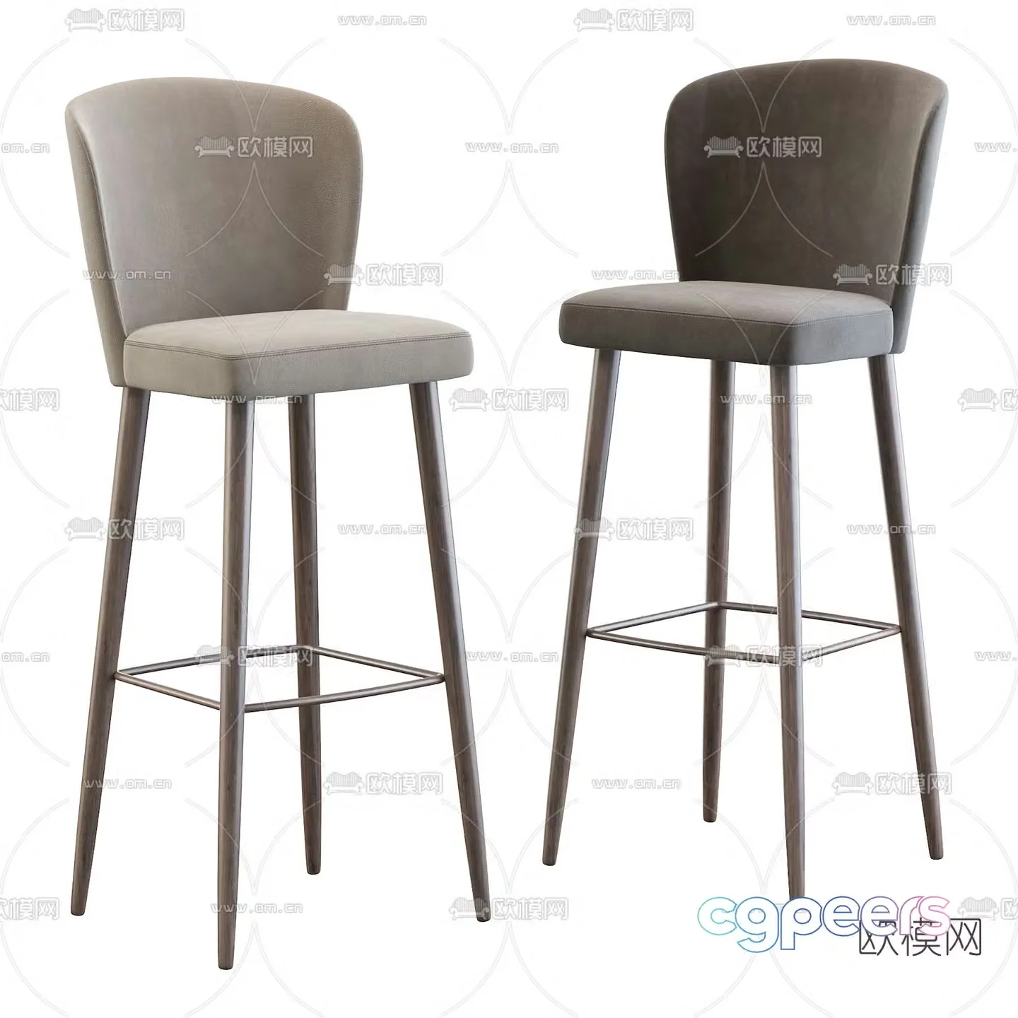 Minotti modern bar chair 3d model