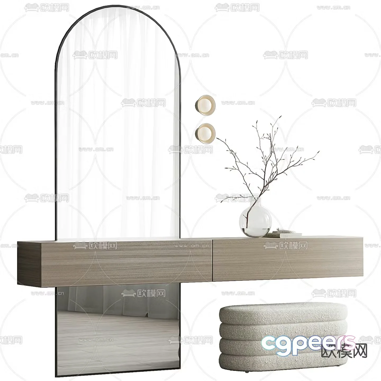 Westwing dressing table floor mirror 3d model