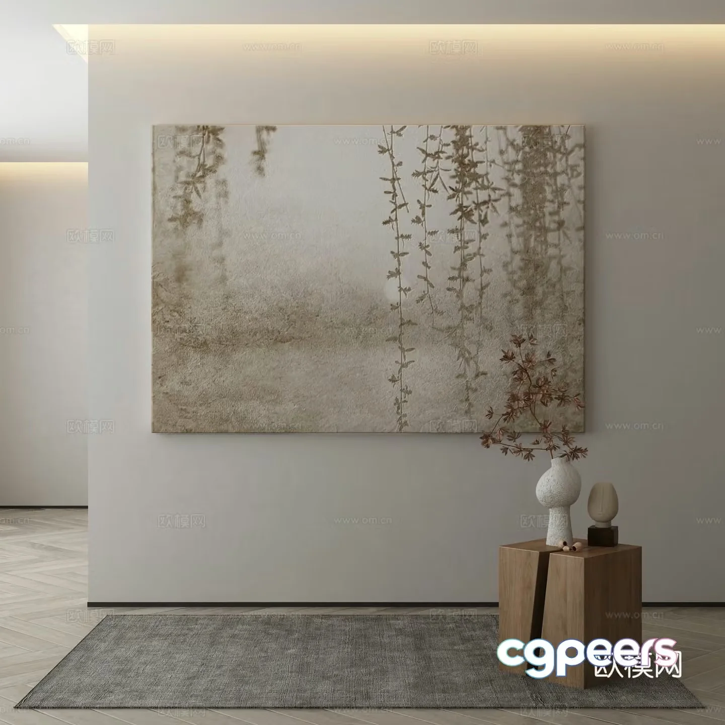 Modern Wasabi Hanging Painting Oil Painting 3D Model