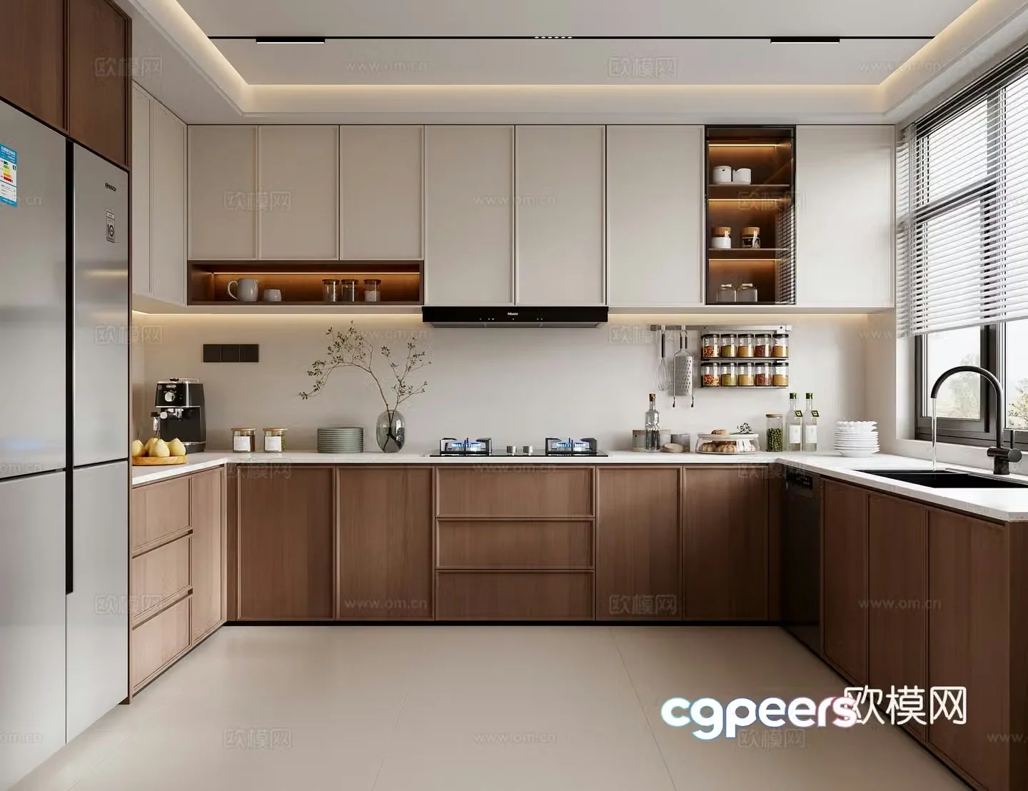 Middle style kitchen 3d model