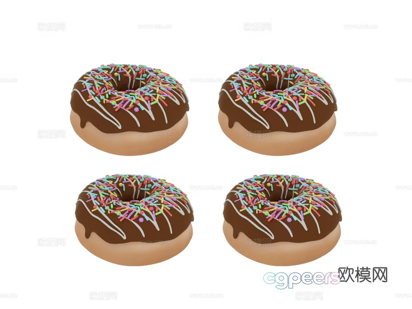donut dessert gourmet donuts 3d model