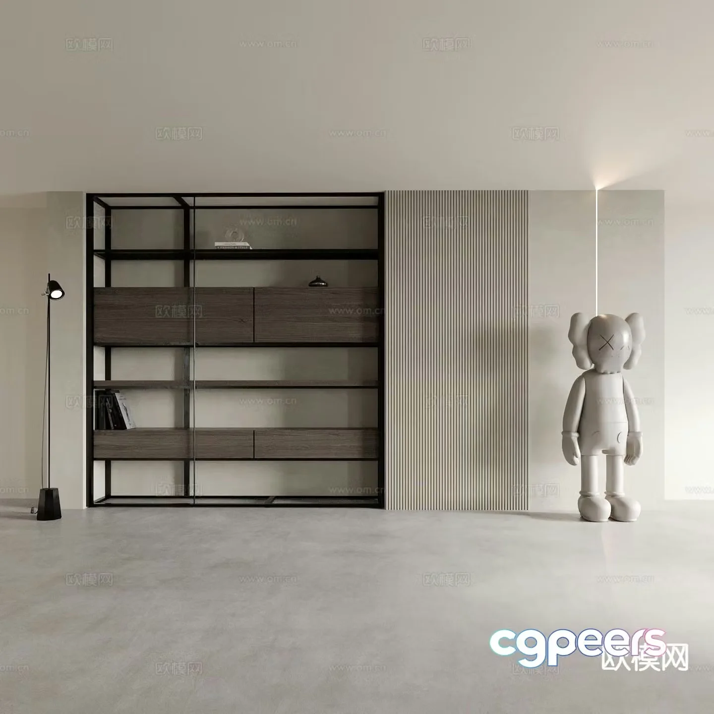 Modern bookcase display cabinet storage cabinet 3d model