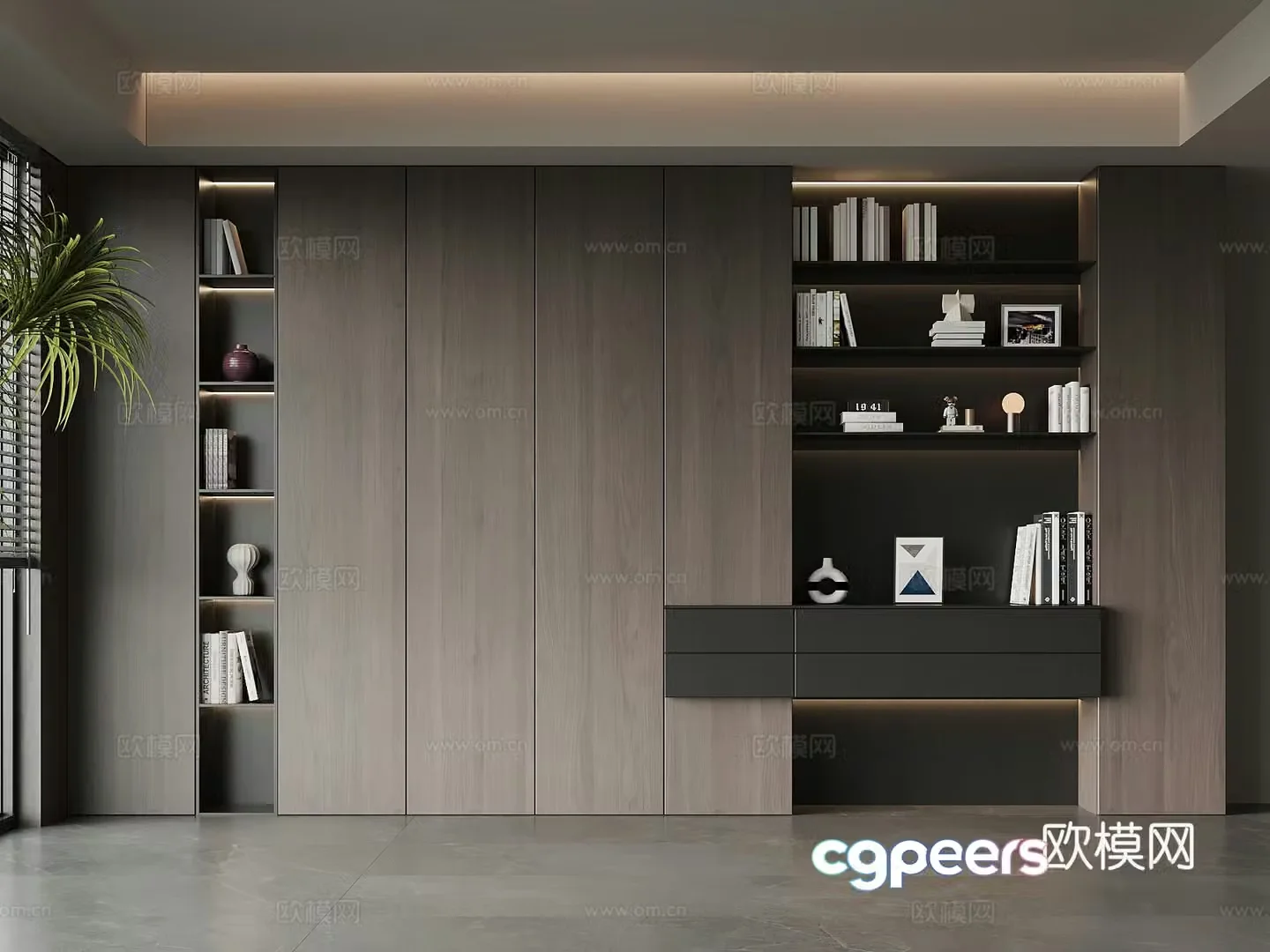 Modern Italian bookcase 3d model