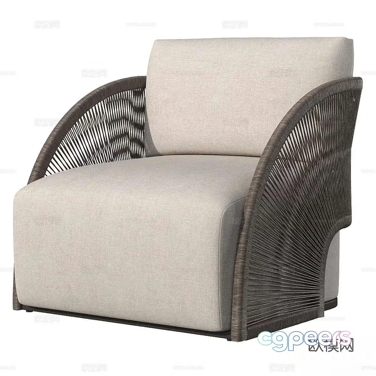 Pavona modern outdoor chair outdoor sofa chair outdoor leisure chair fabric leisure chair 3d model