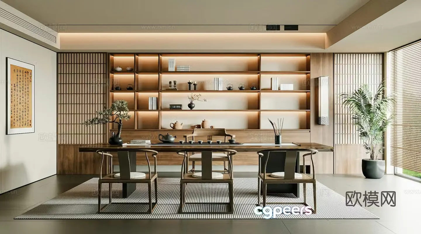 New Chinese tea room 3D model