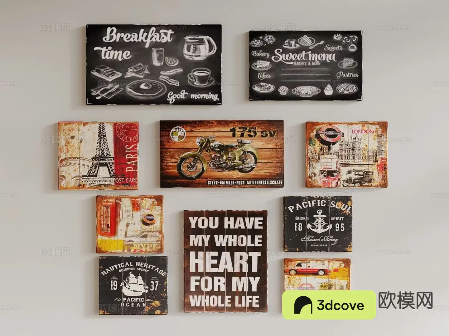 Modern hanging painting retro painting