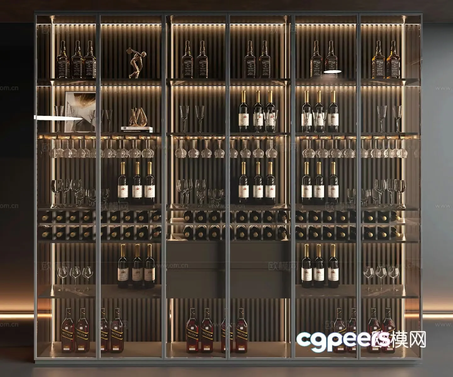 Modern wine cabinet 3d model