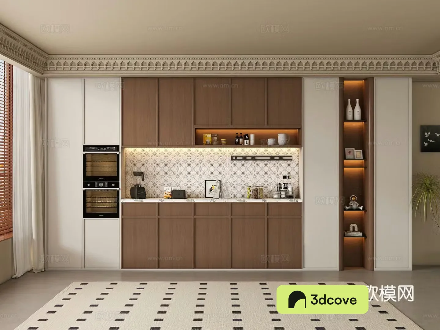Middle-aged wine cabinet 3D model