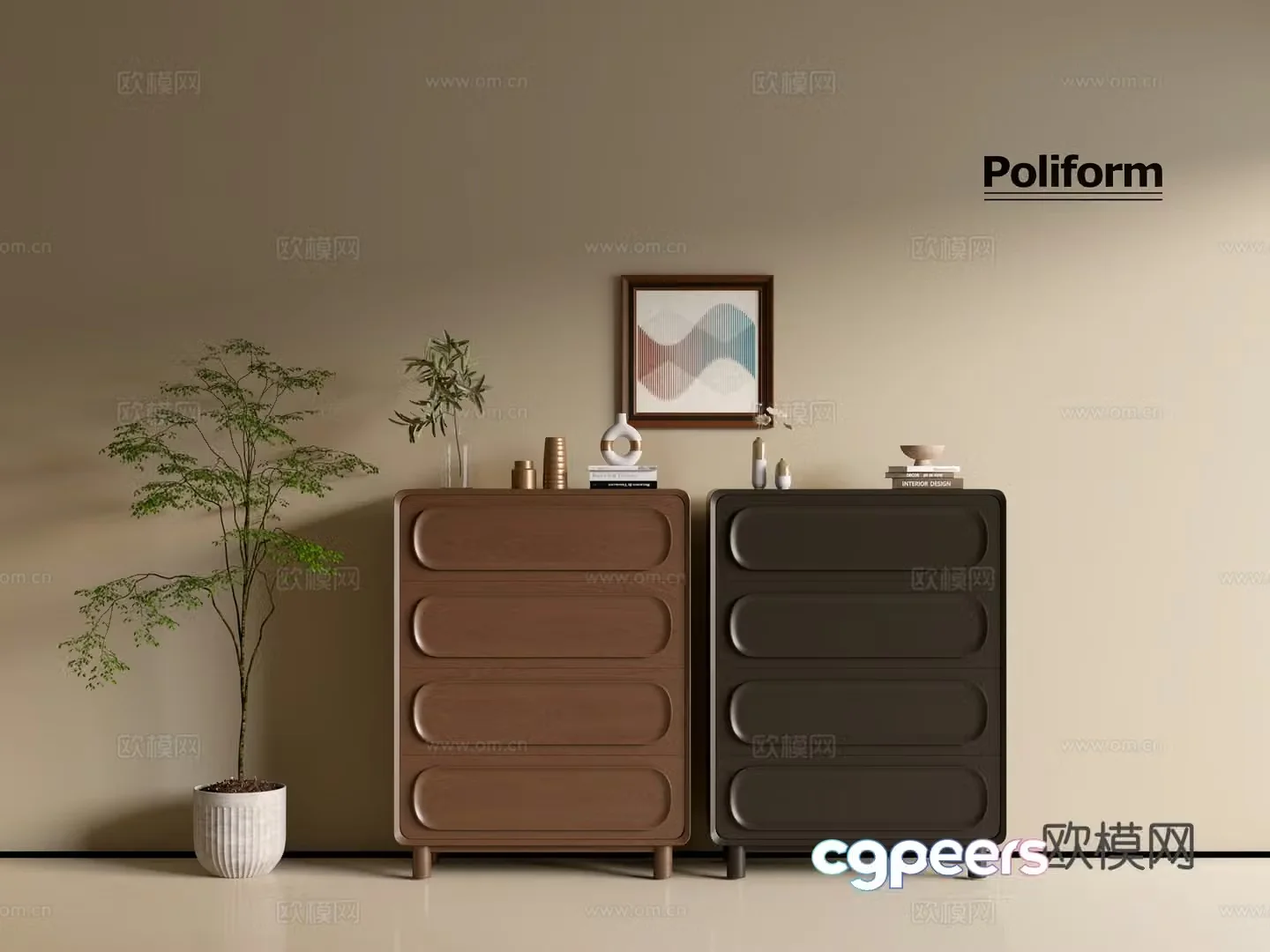 Modern wood grain cabinet ins wind minimalist wind cabinet whole cabinet sideboard balcony cabinet storage 3D model