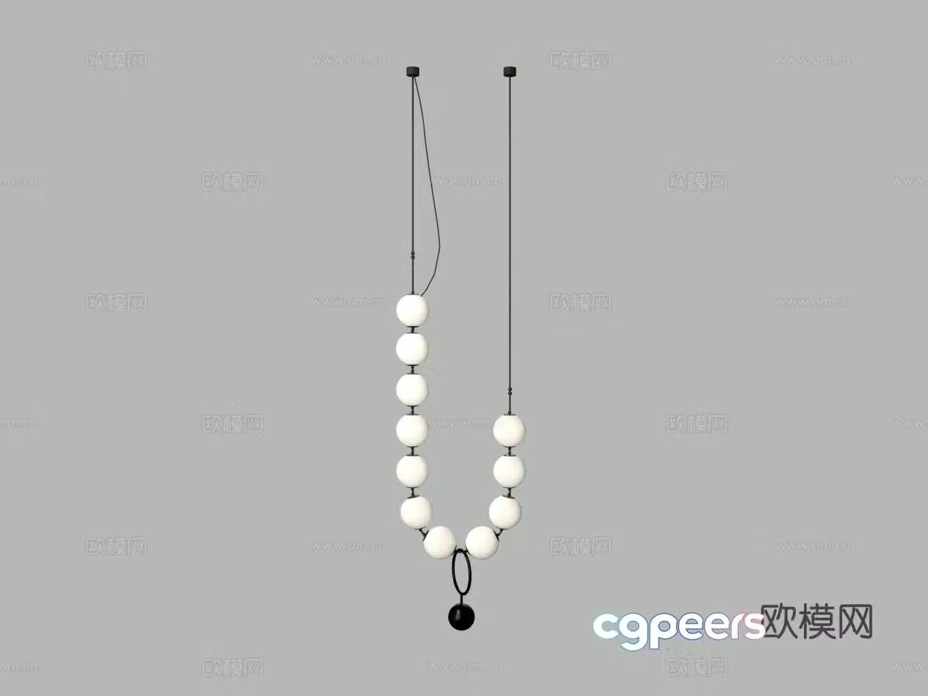 Modern beaded chandelier 3d model
