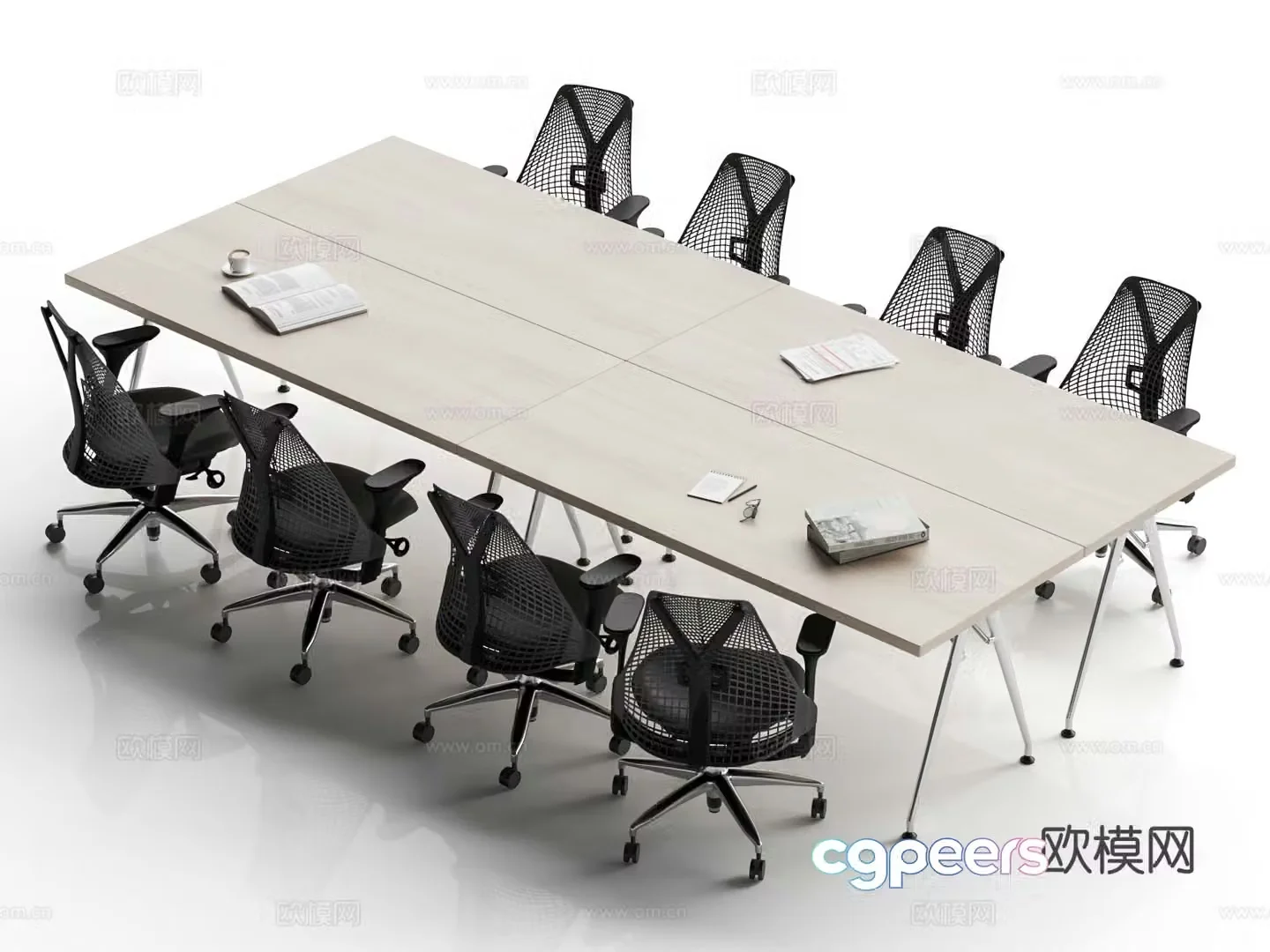 Herman Miller modern conference table conference table 3d model