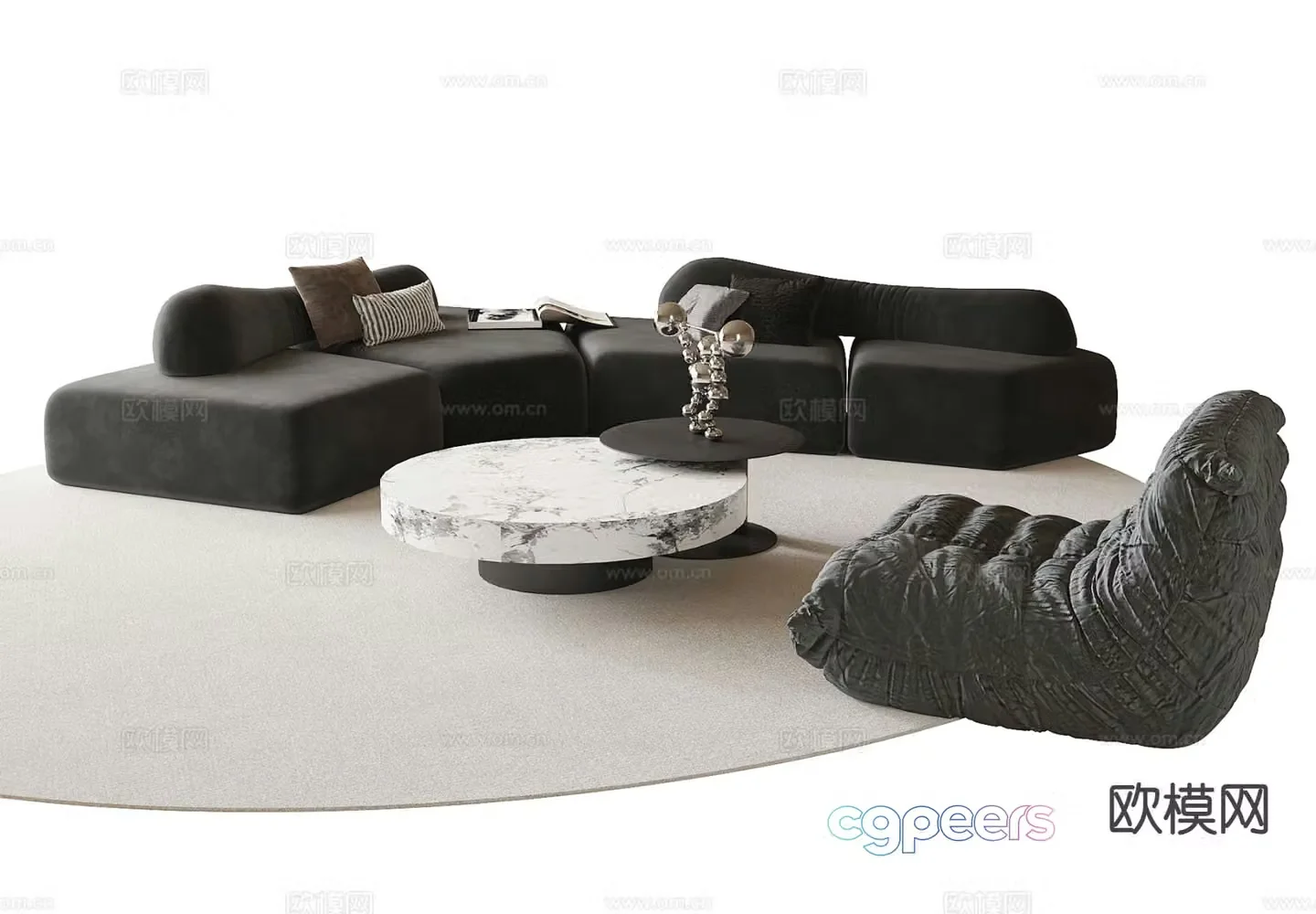 Modern sectional sofa 3d model