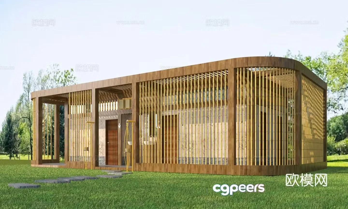 Modern public toilet 3d model
