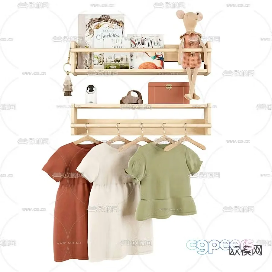 Modern children’s clothes clothing hanger 3d model