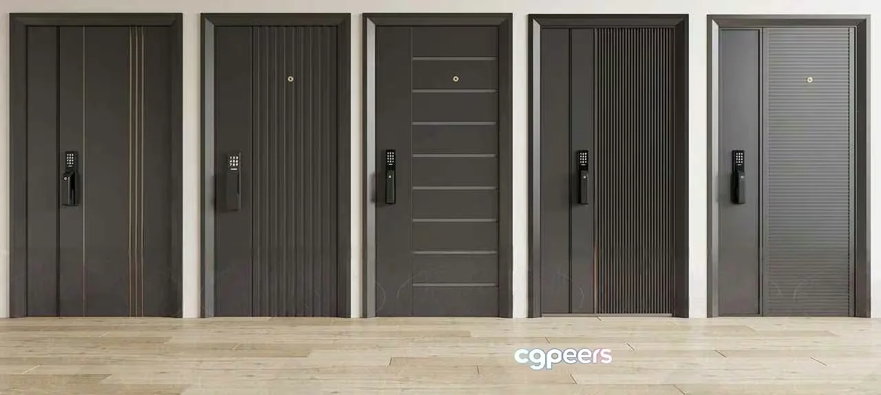 Gray Elevator Doors 3D Model – 9825 – VRAY Render