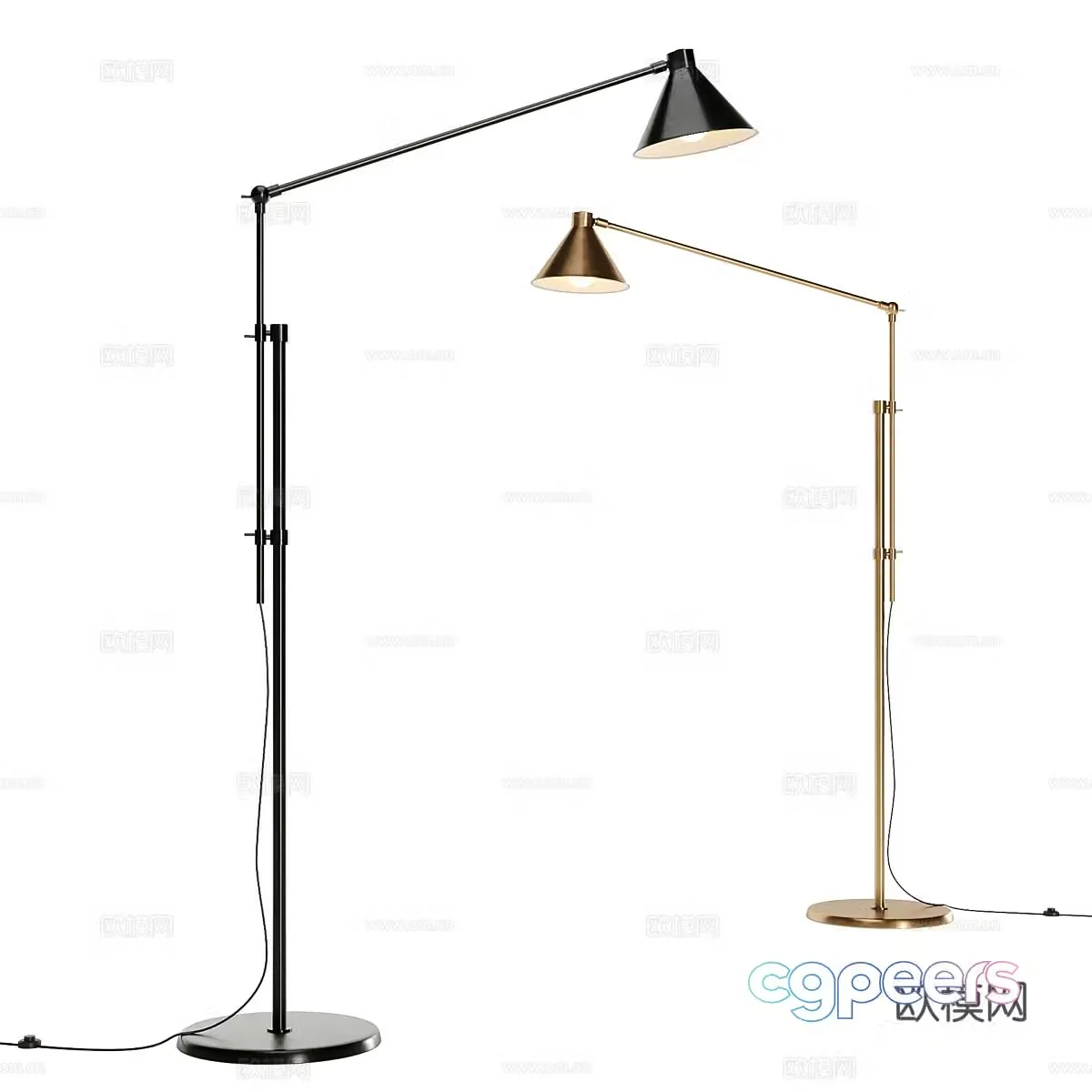 Modern light luxury Dione black floor lamp 3d model