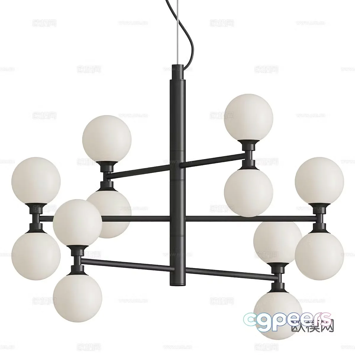 Modern craft chandelier 3d model