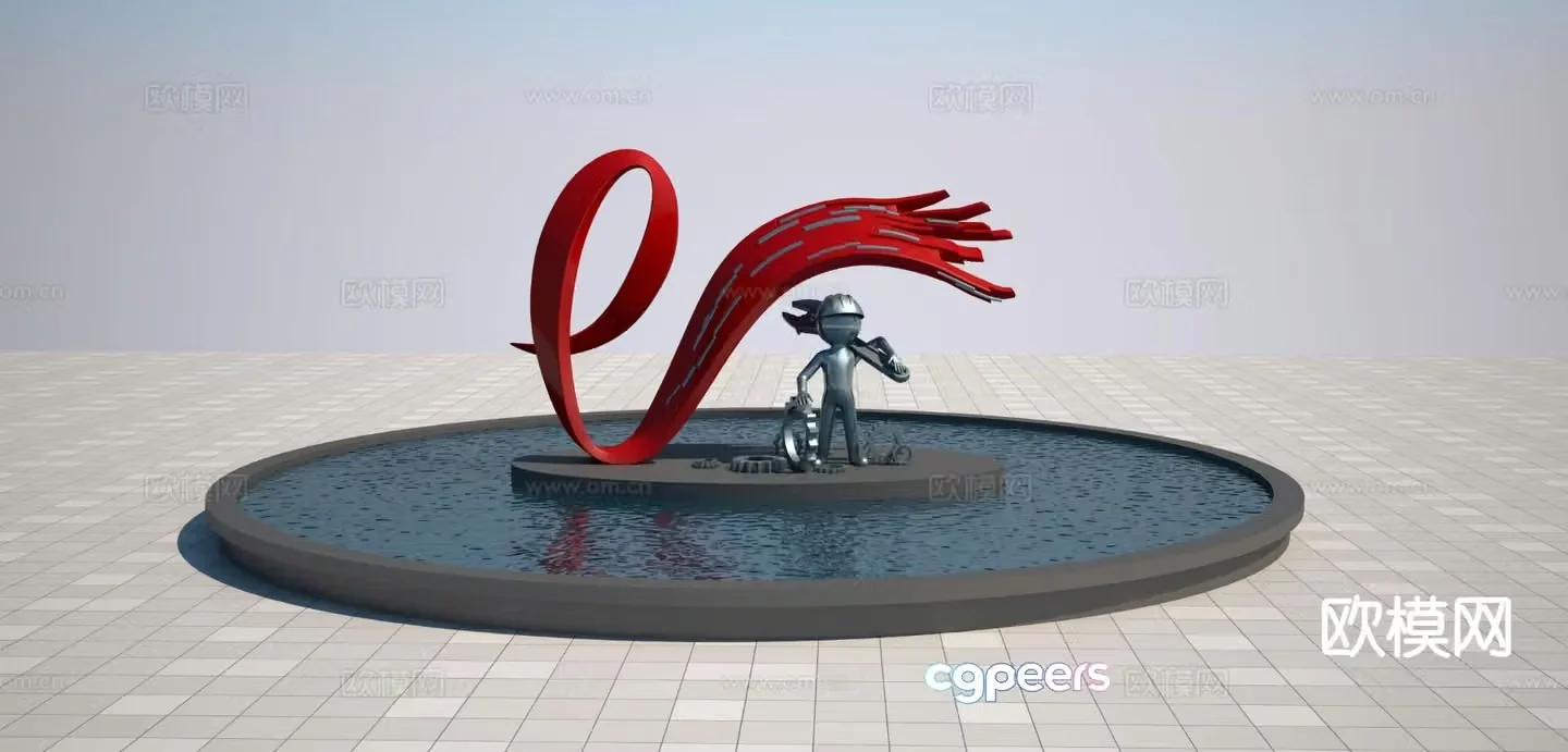 Modern internet sculpture 3d model