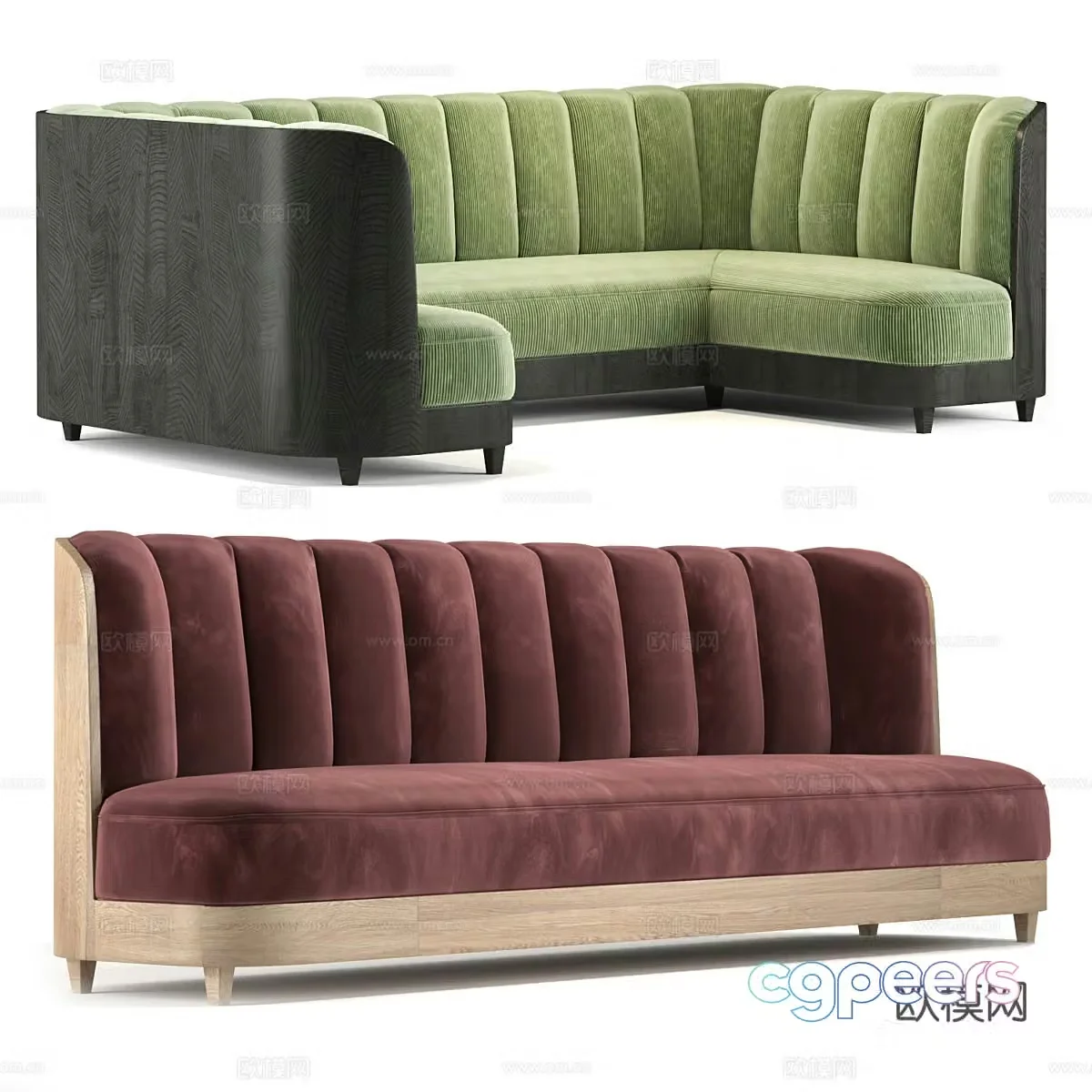 New Chinese style light luxury locker sofa 3D model