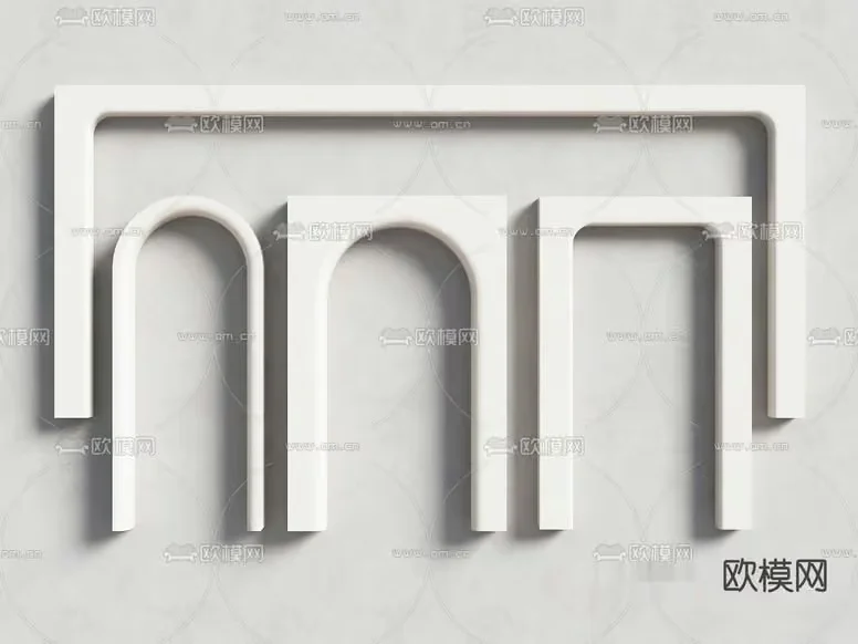 The Main Subject Is A Collection Of White Arches 3D Model – 22368 – VRAY Render