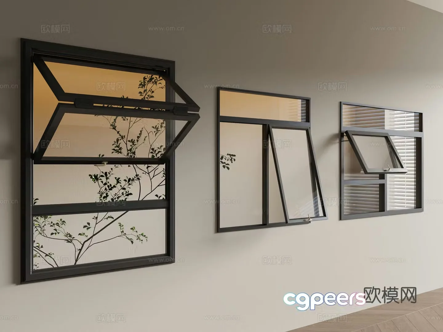 Modern windows Folding windows Casement windows Aluminum alloy window 3D model