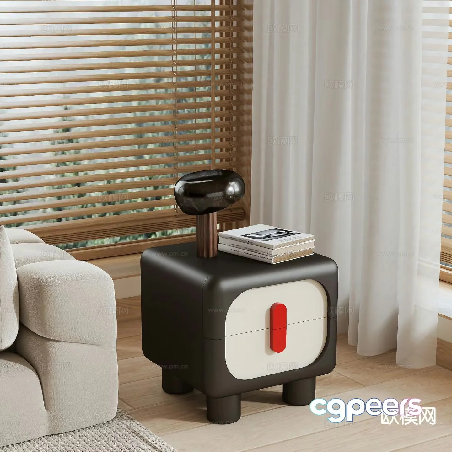 Modern bedside table 3d model