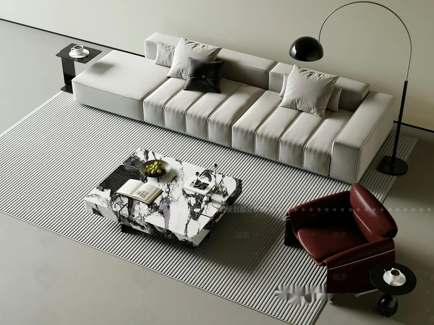 Modern Living Room 3D Model – 11712 – VRAY Render