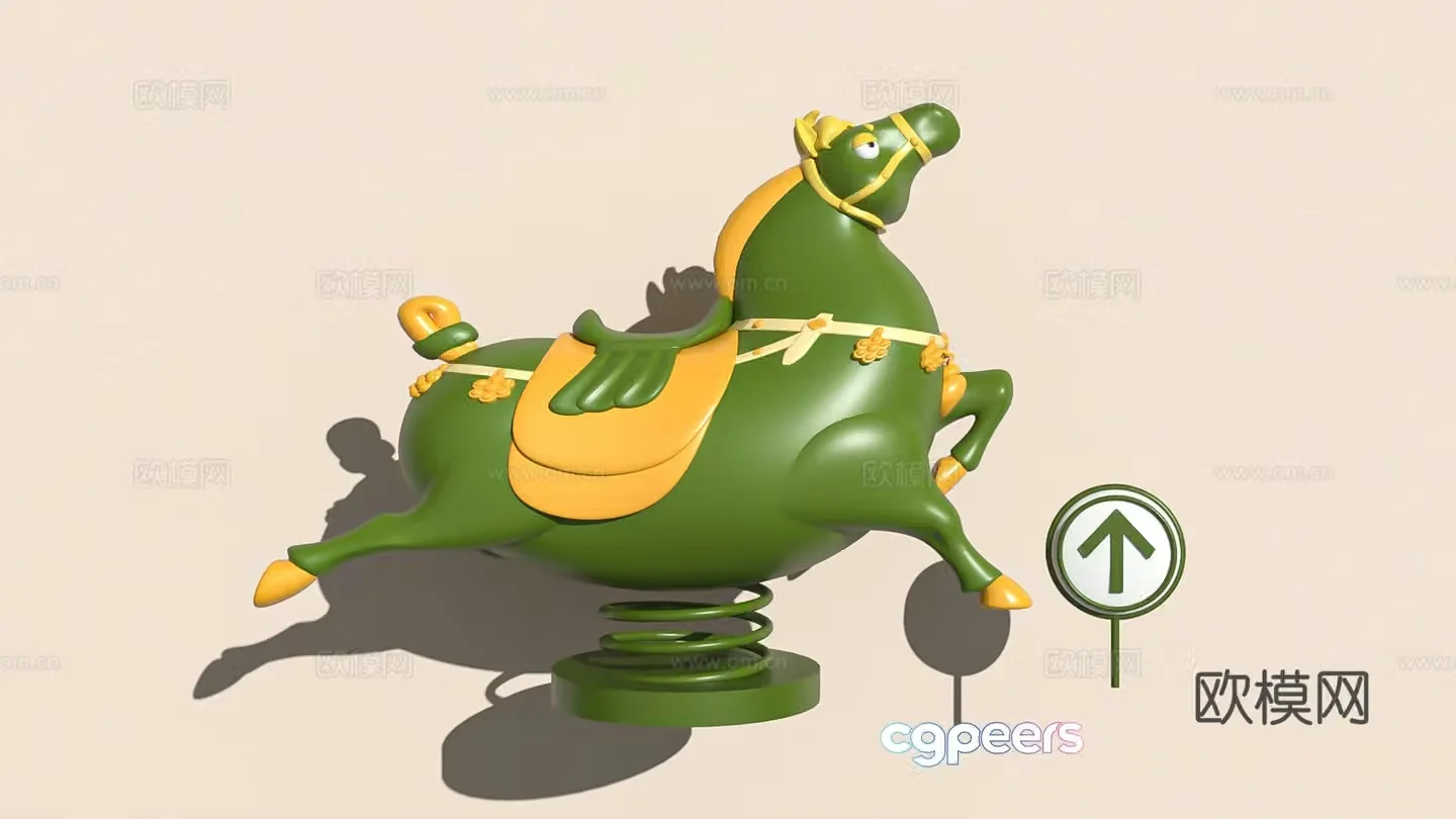 Cartoon horse ip figure blind box doll base 3d model