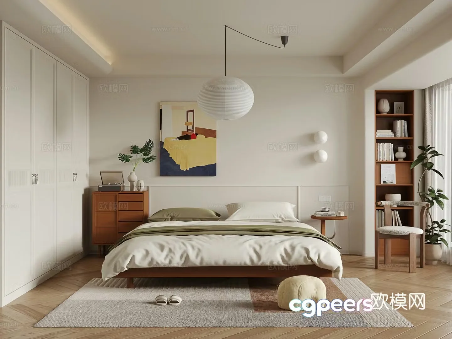 Modern Bauhaus bedroom 3d model