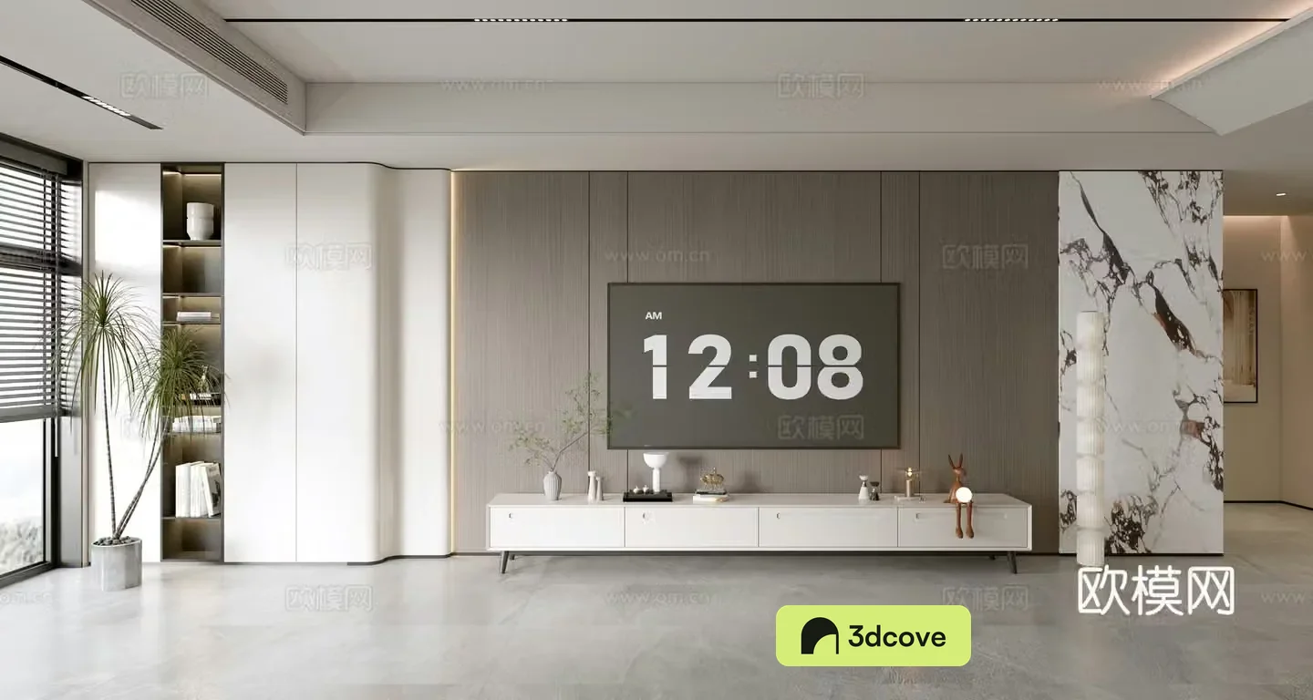 Modern simple living room light luxury TV background wall TV set full wall TV cabinet combination