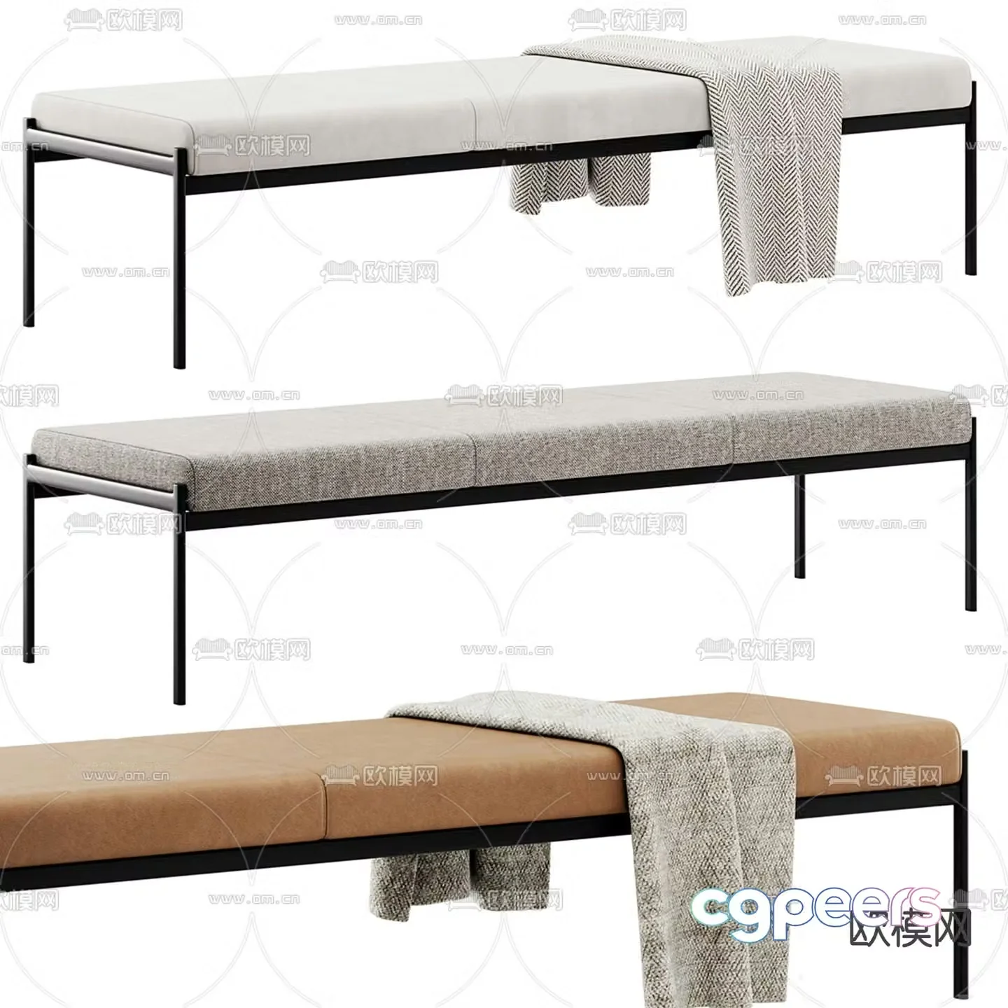 Modern footrest bedside stool sofa stool 3d model