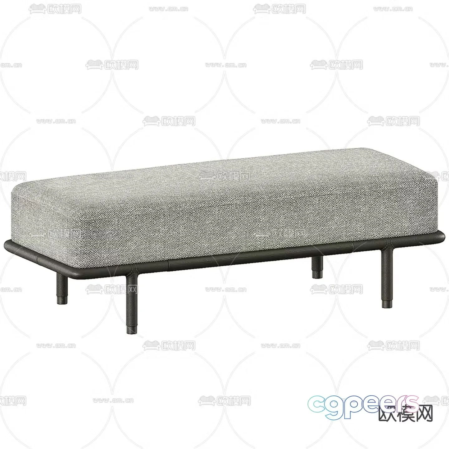 bed end stool footrest 3d model