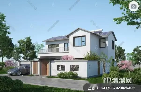 A Two-Story House 3D Model – 15289 – VRAY Render
