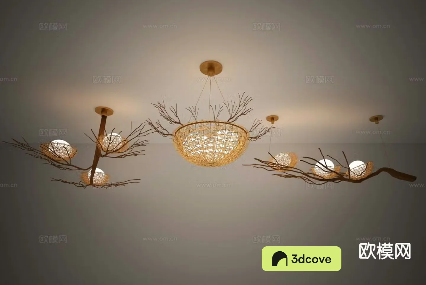 Wabi-sabi woven lamp bird’s nest lamp artistic chandelier