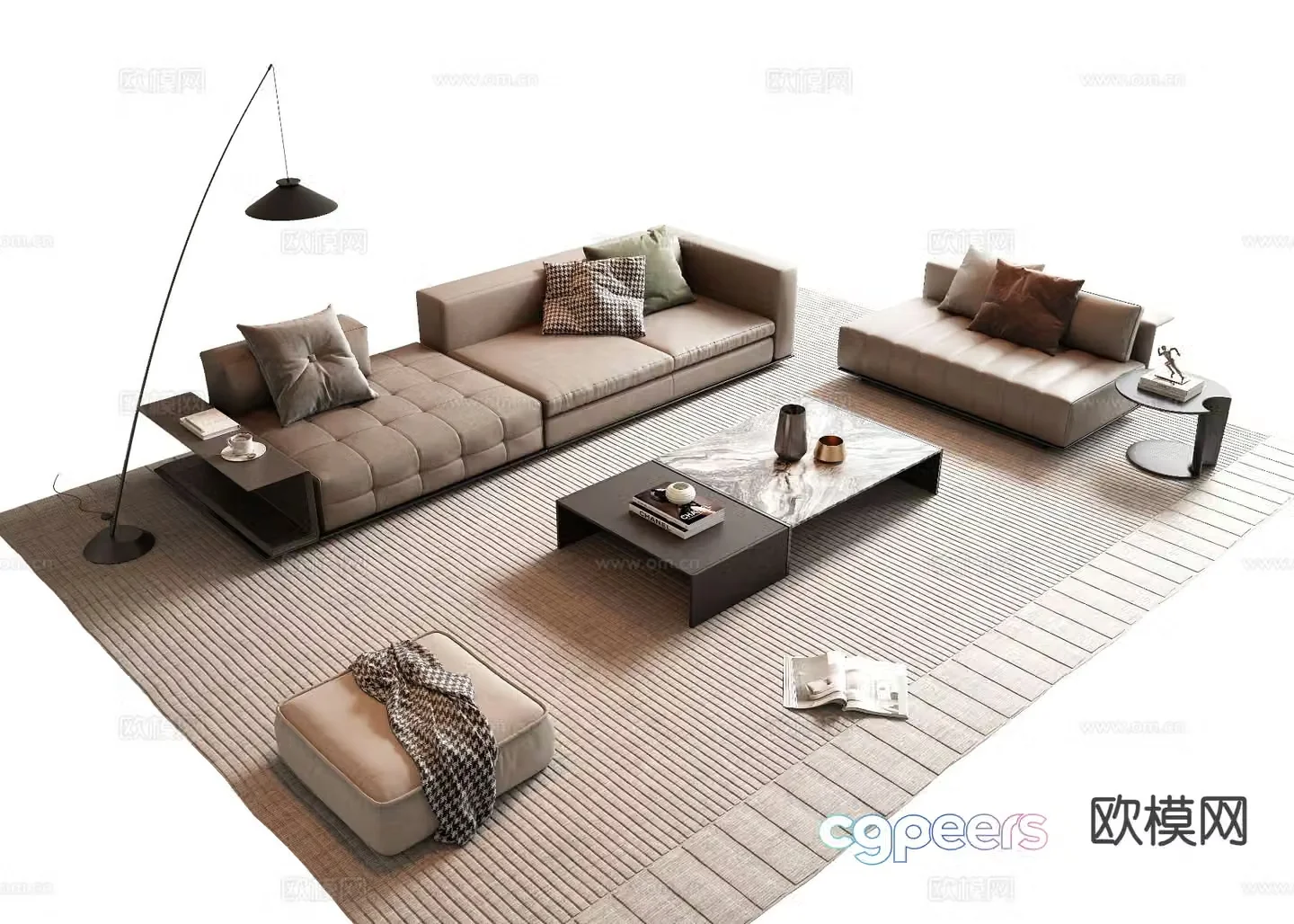 Italian sofa combination Minotti 3d model