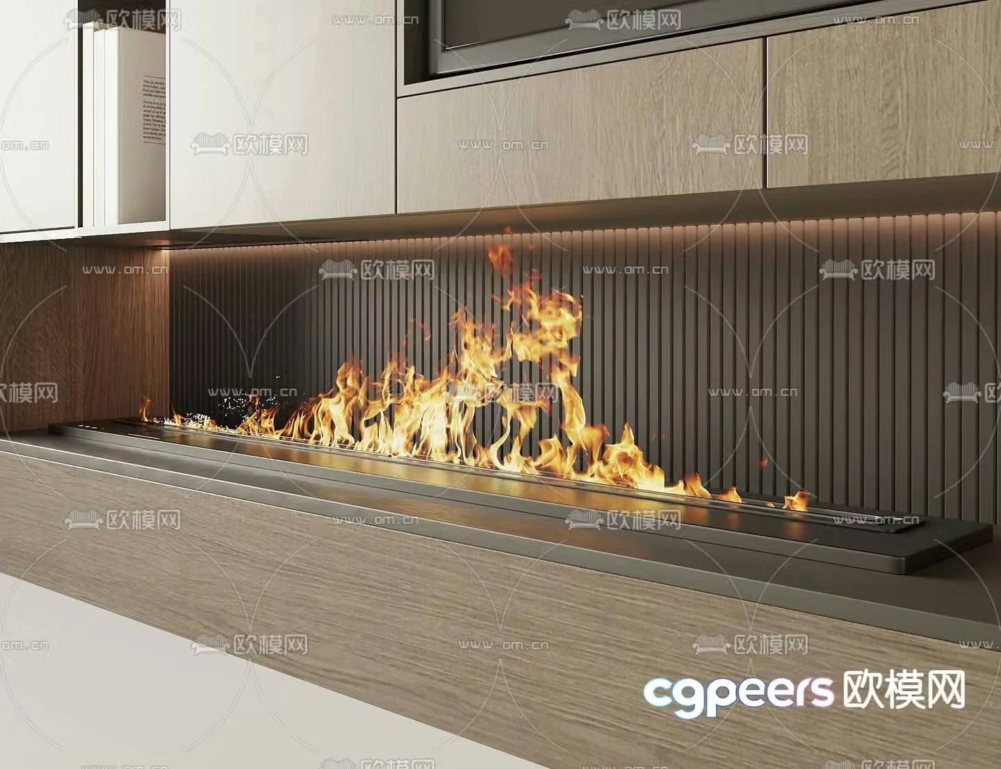 Modern fireplace 3d model