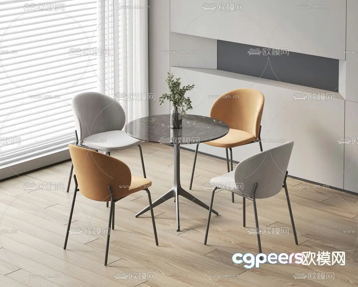 Modern leisure tables and chairs Negotiation tables and chairs 3d model